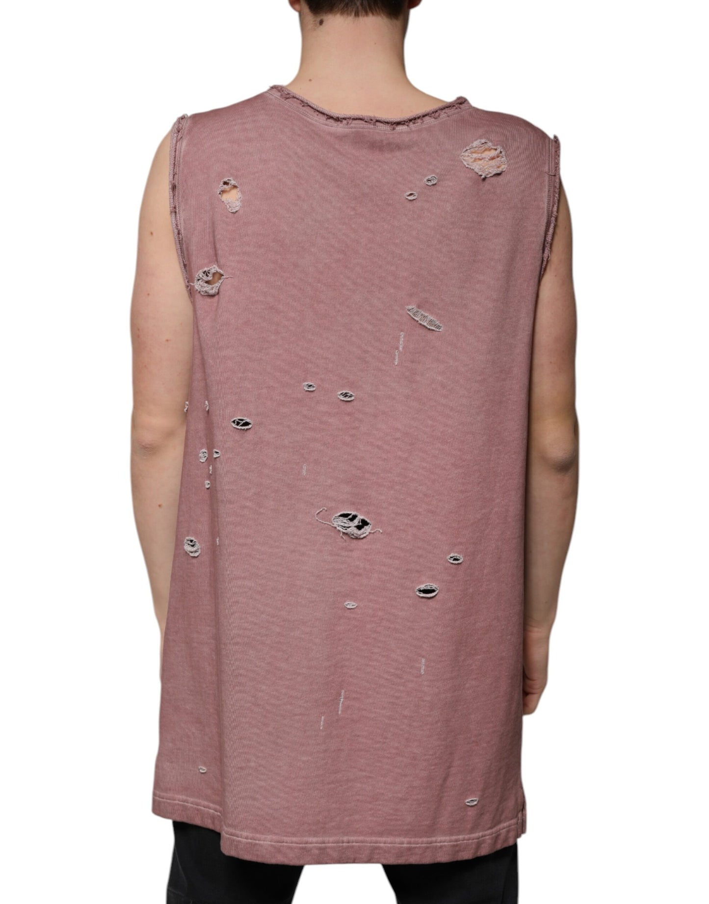 Dolce & Gabbana Brown Cotton Round Neck Sleeveless T-shirt Dolce & Gabbana