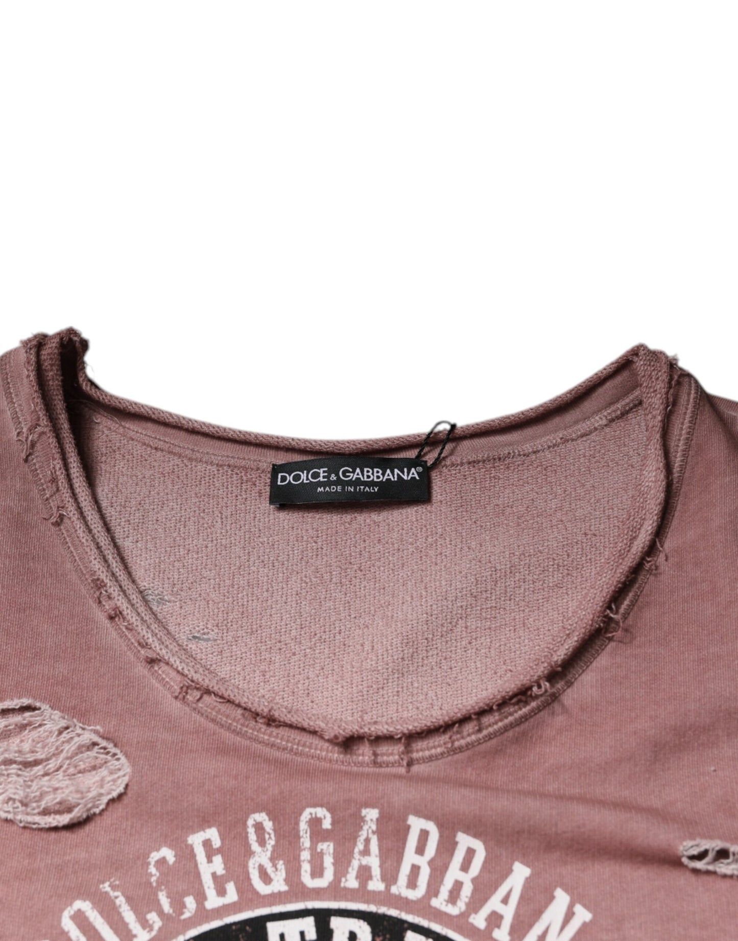 Dolce & Gabbana Brown Cotton Round Neck Sleeveless T-shirt Dolce & Gabbana
