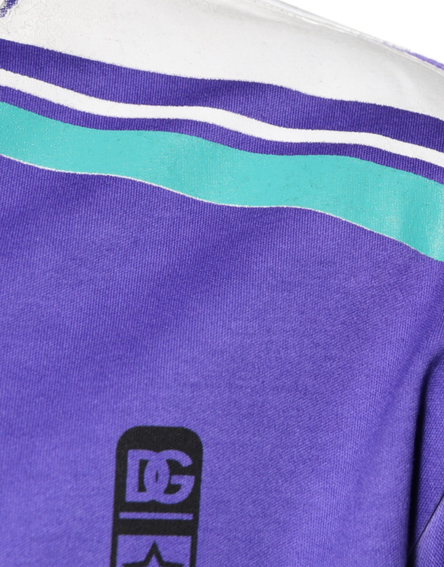 Dolce & Gabbana Purple Logo Jersey Cotton V-neck T-shirt Dolce & Gabbana
