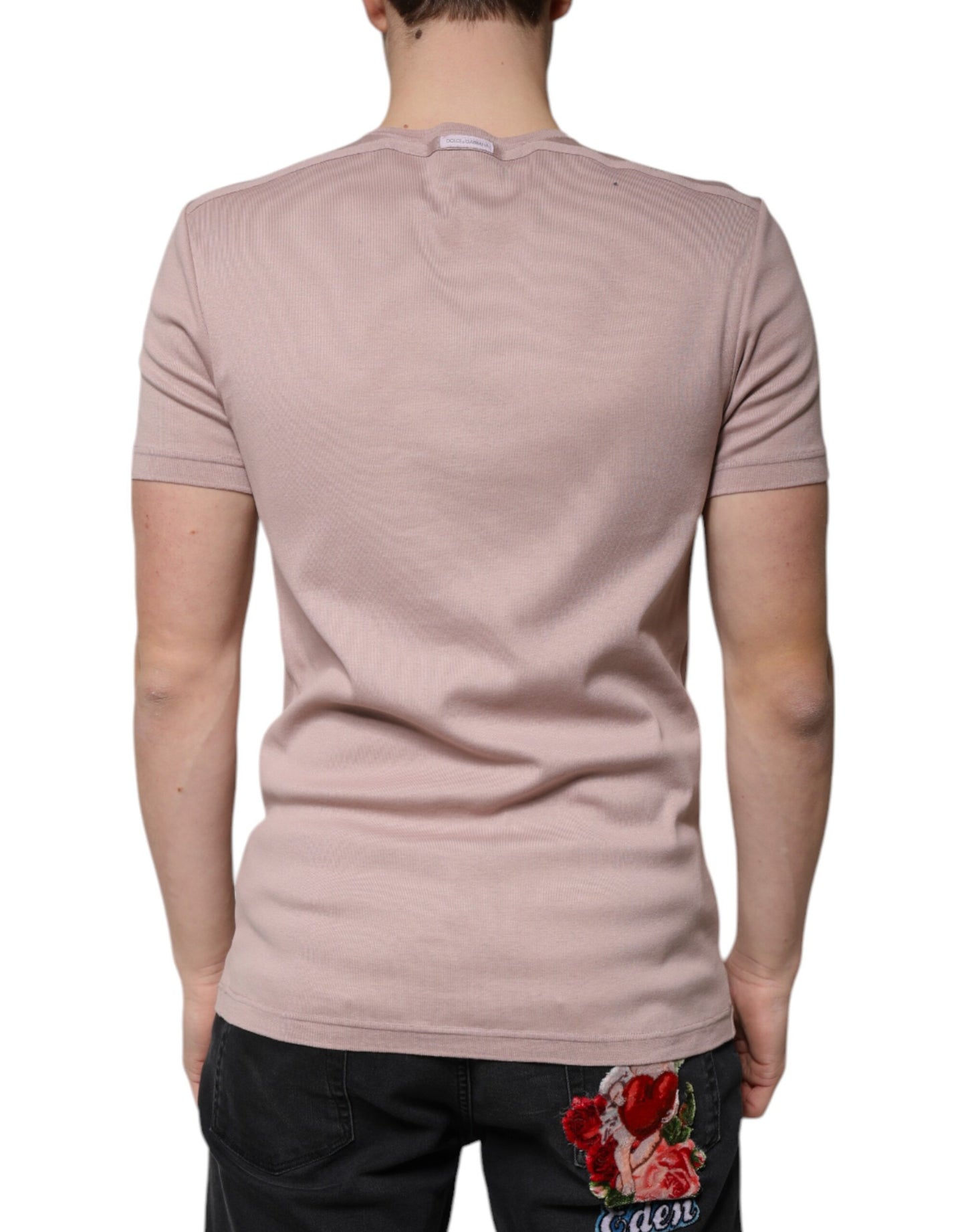 Dolce & Gabbana Brown Cotton Short Sleeves Round Neck T-shirt Dolce & Gabbana