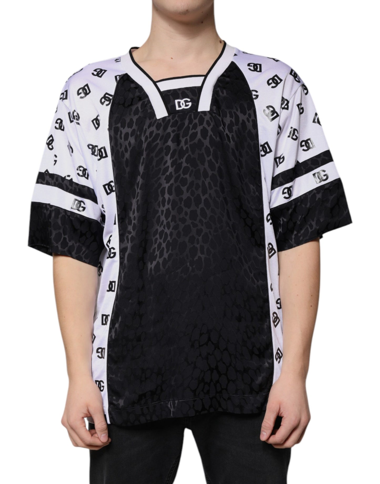 Dolce & Gabbana Black White Logo Men Short Sleeves T-shirt Dolce & Gabbana