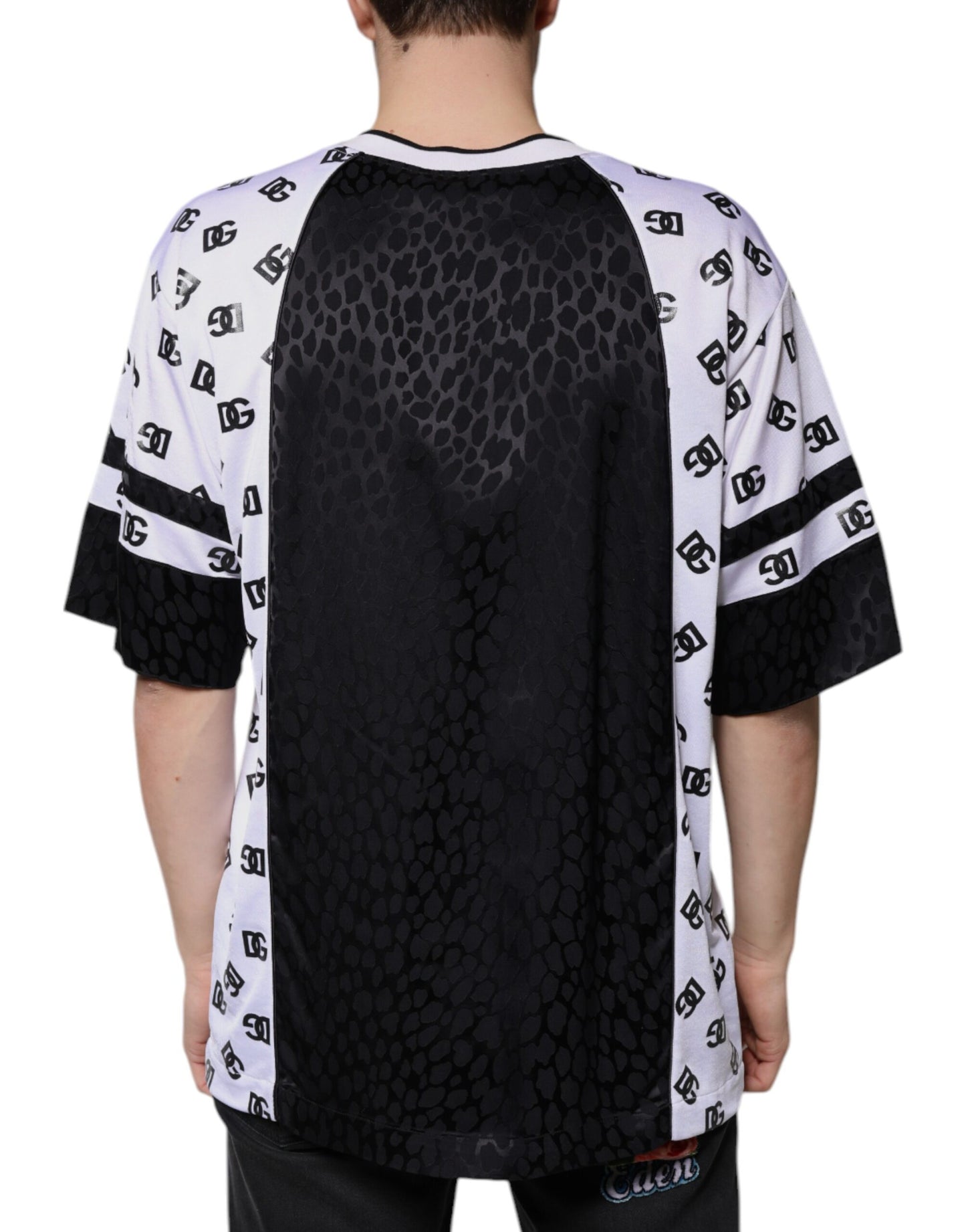 Dolce & Gabbana Black White Logo Men Short Sleeves T-shirt Dolce & Gabbana