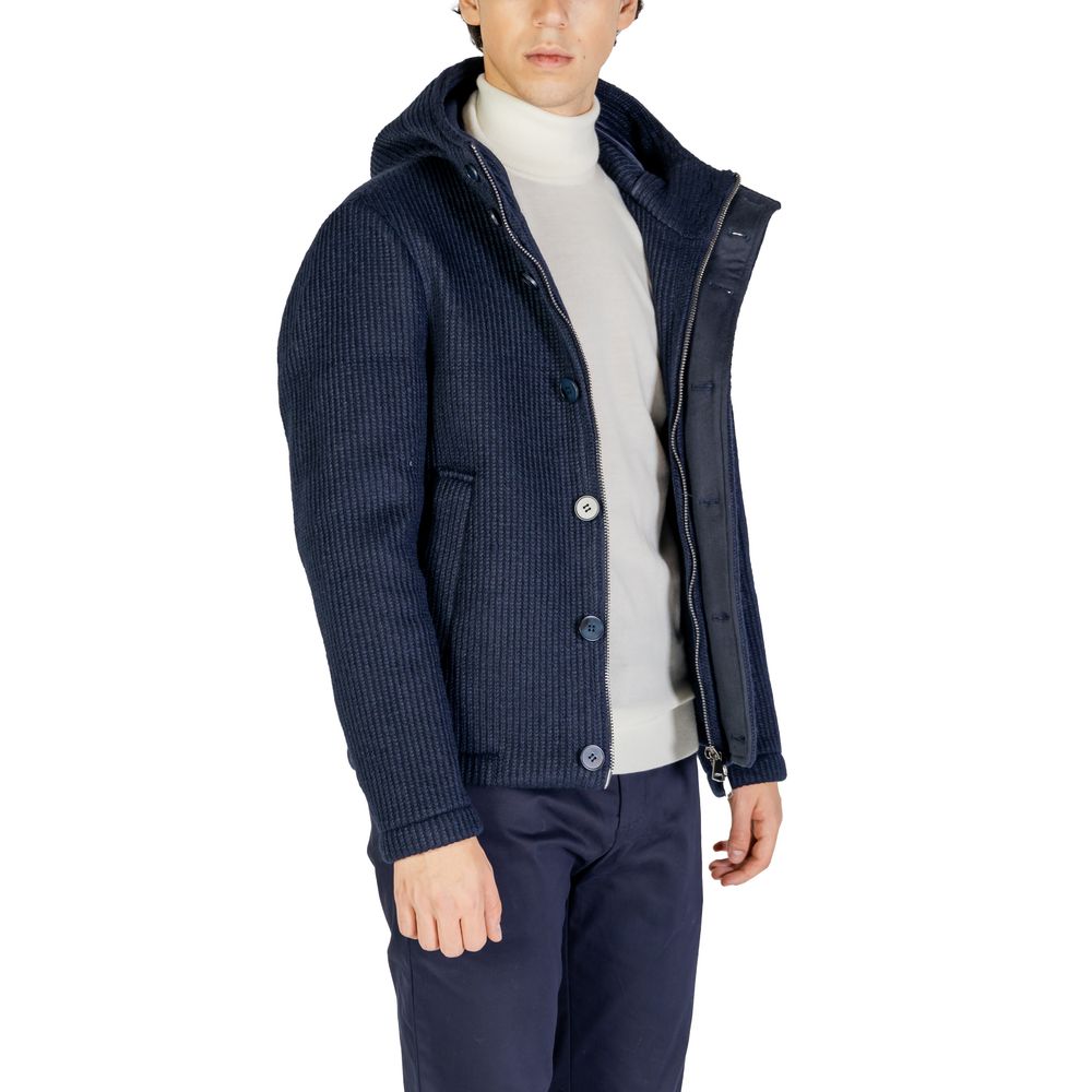 Hydra Clothing Blue Polyester Jackets & Coat Hydra Clothing