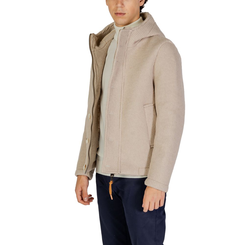 Hydra Clothing Beige Polyester Jackets & Coat Hydra Clothing