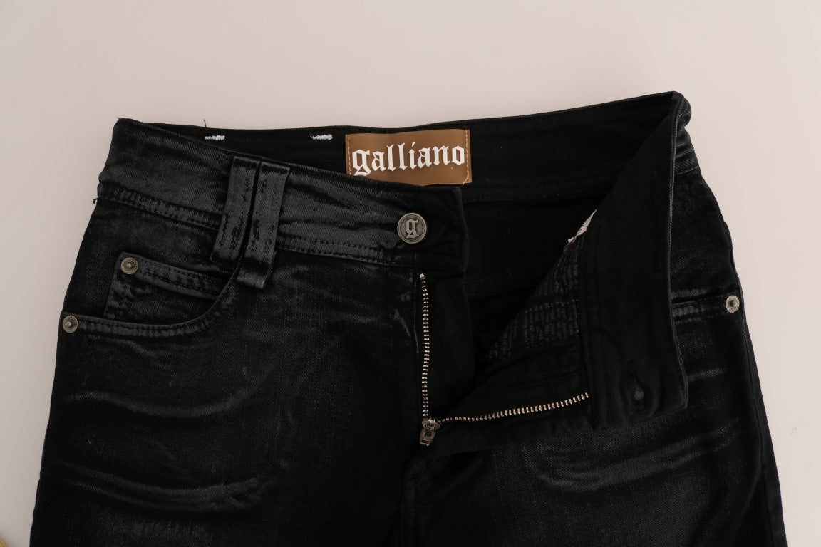 John Galliano Gray Wash Cotton Stretch Regular Fit Jeans John Galliano
