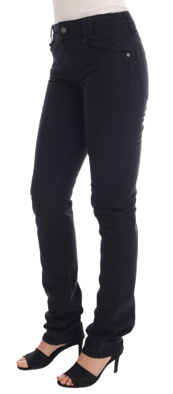 John Galliano Black Cotton Denim Stretch Regular Fit Jeans John Galliano