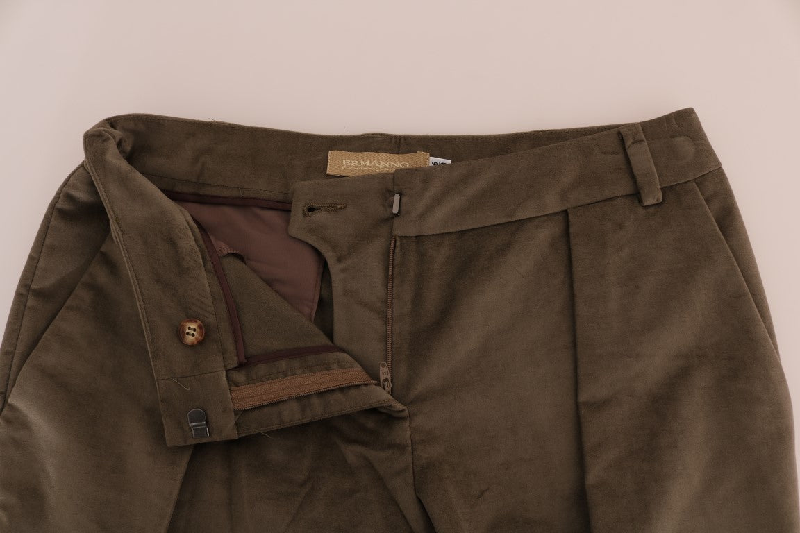 Ermanno Scervino Brown Velvet Bermuda Shorts Ermanno Scervino