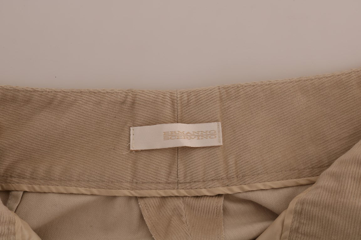 Ermanno Scervino Beige Cotton Bootcut Pants Ermanno Scervino