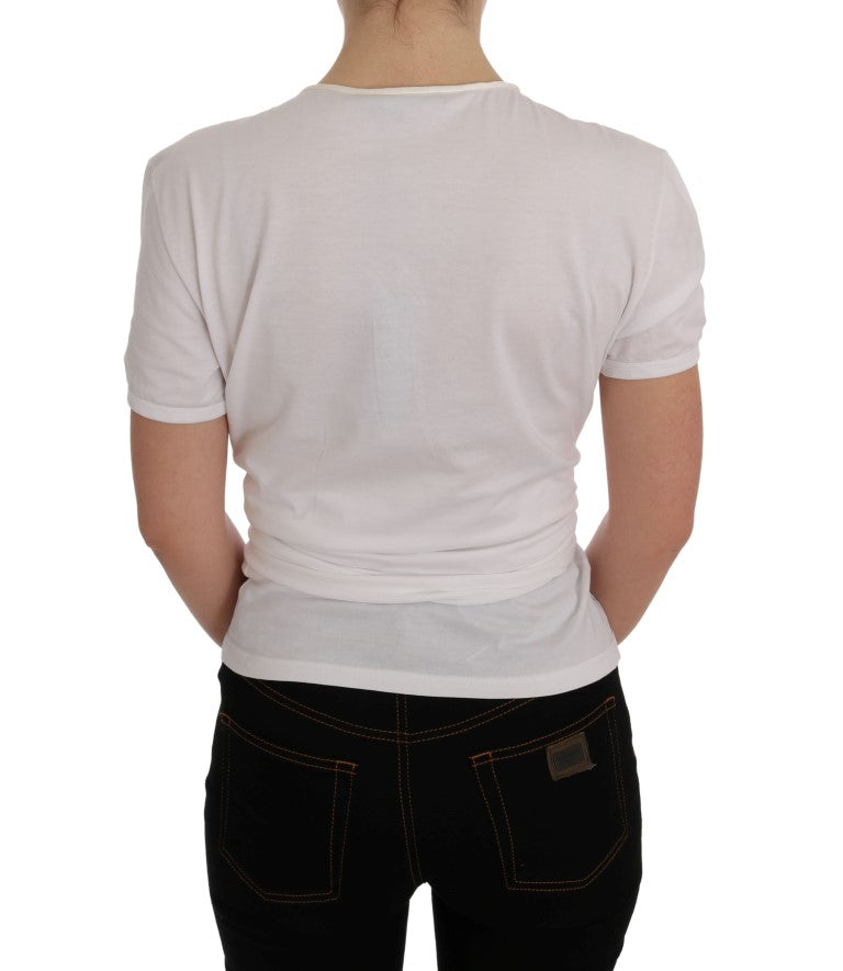 Dolce & Gabbana White Cotton Silk T-Shirt Dolce & Gabbana