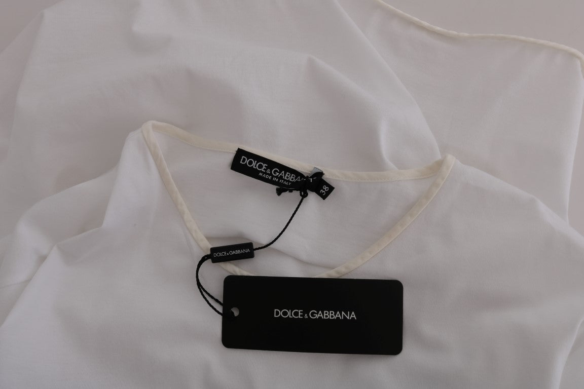 Dolce & Gabbana White Cotton Silk T-Shirt Dolce & Gabbana