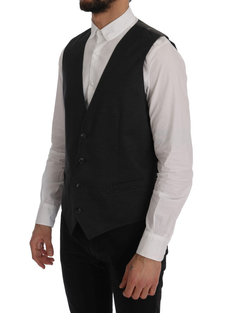 Dolce & Gabbana Gray STAFF Cotton Rayon Vest Dolce & Gabbana