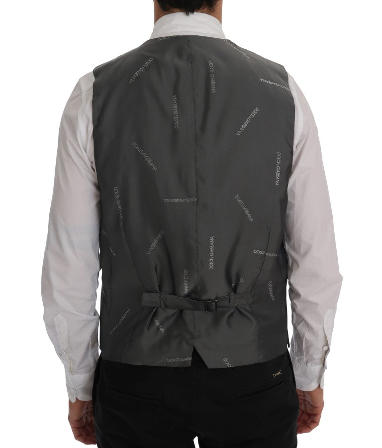 Dolce & Gabbana Gray STAFF Cotton Rayon Vest Dolce & Gabbana