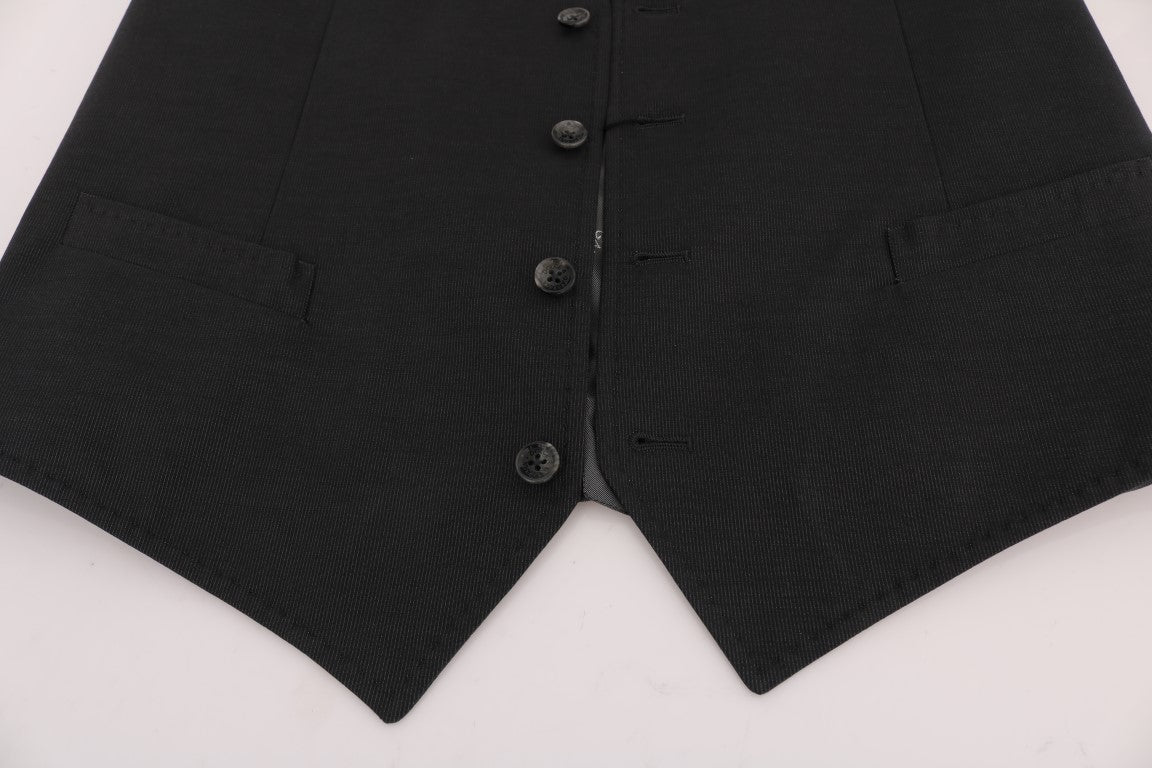 Dolce & Gabbana Gray STAFF Cotton Rayon Vest Dolce & Gabbana