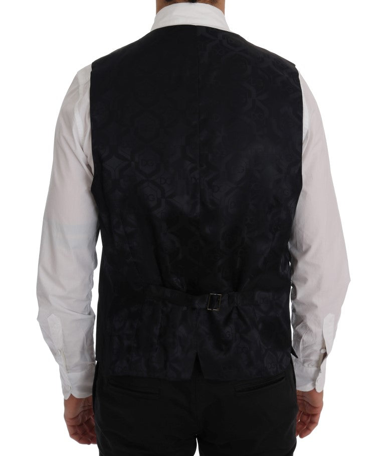 Dolce & Gabbana Gray Wool Stretch Vest Dolce & Gabbana