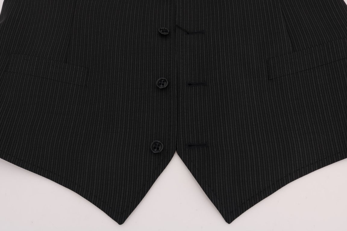 Dolce & Gabbana Gray Wool Stretch Vest Dolce & Gabbana
