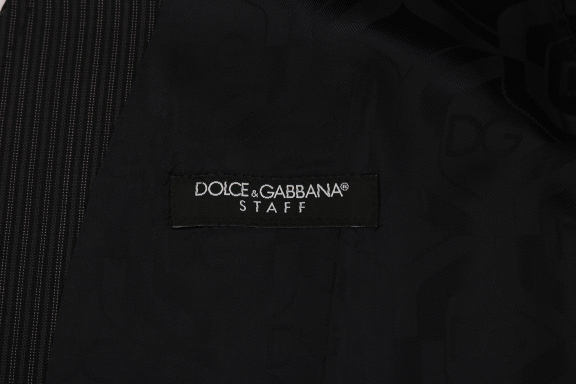 Dolce & Gabbana Gray Wool Stretch Vest Dolce & Gabbana