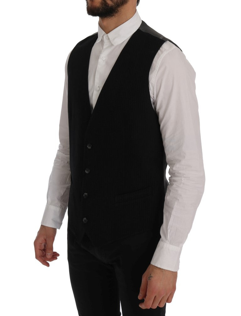 Dolce & Gabbana Black STAFF Cotton Rayon Vest Dolce & Gabbana
