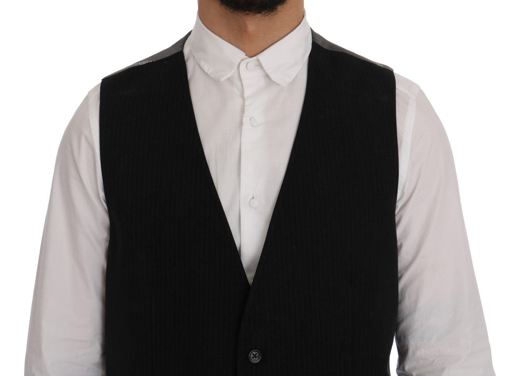 Dolce & Gabbana Black STAFF Cotton Rayon Vest Dolce & Gabbana