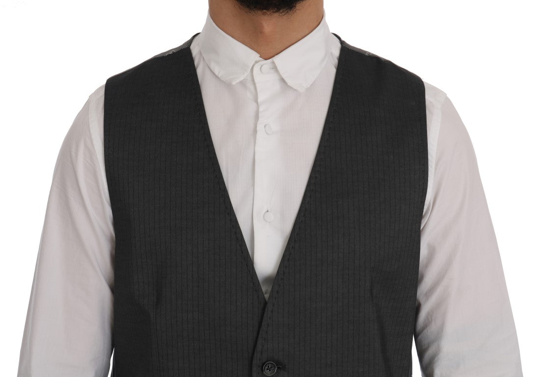 Dolce & Gabbana Gray STAFF Cotton Rayon Vest Dolce & Gabbana
