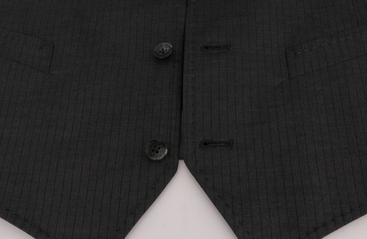 Dolce & Gabbana Gray STAFF Cotton Rayon Vest Dolce & Gabbana