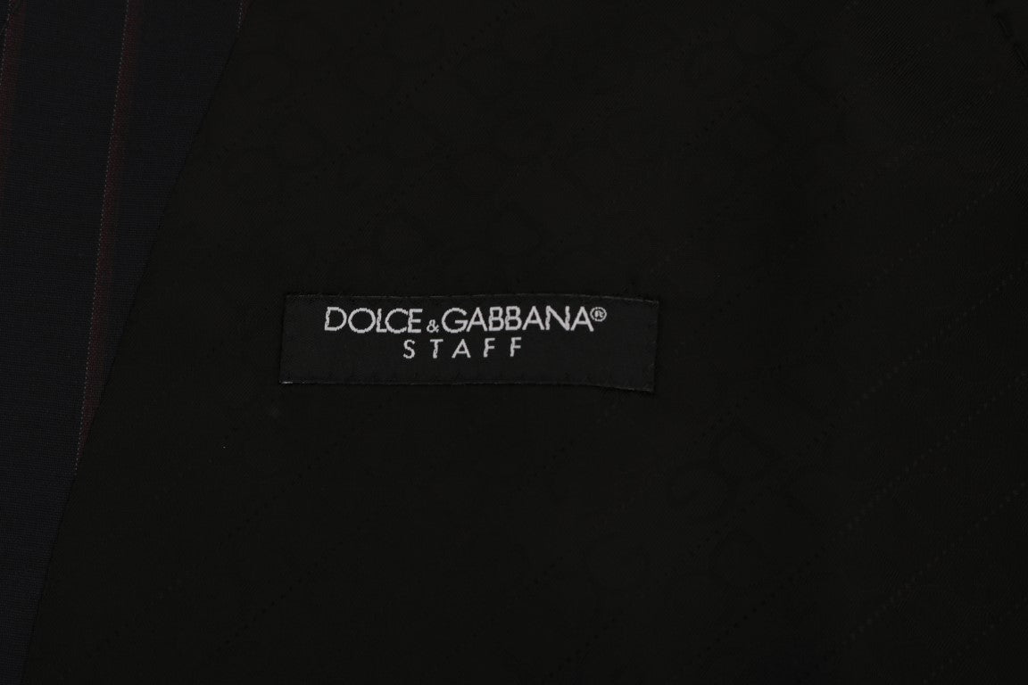 Dolce & Gabbana Blue Wool Stretch Vest Dolce & Gabbana