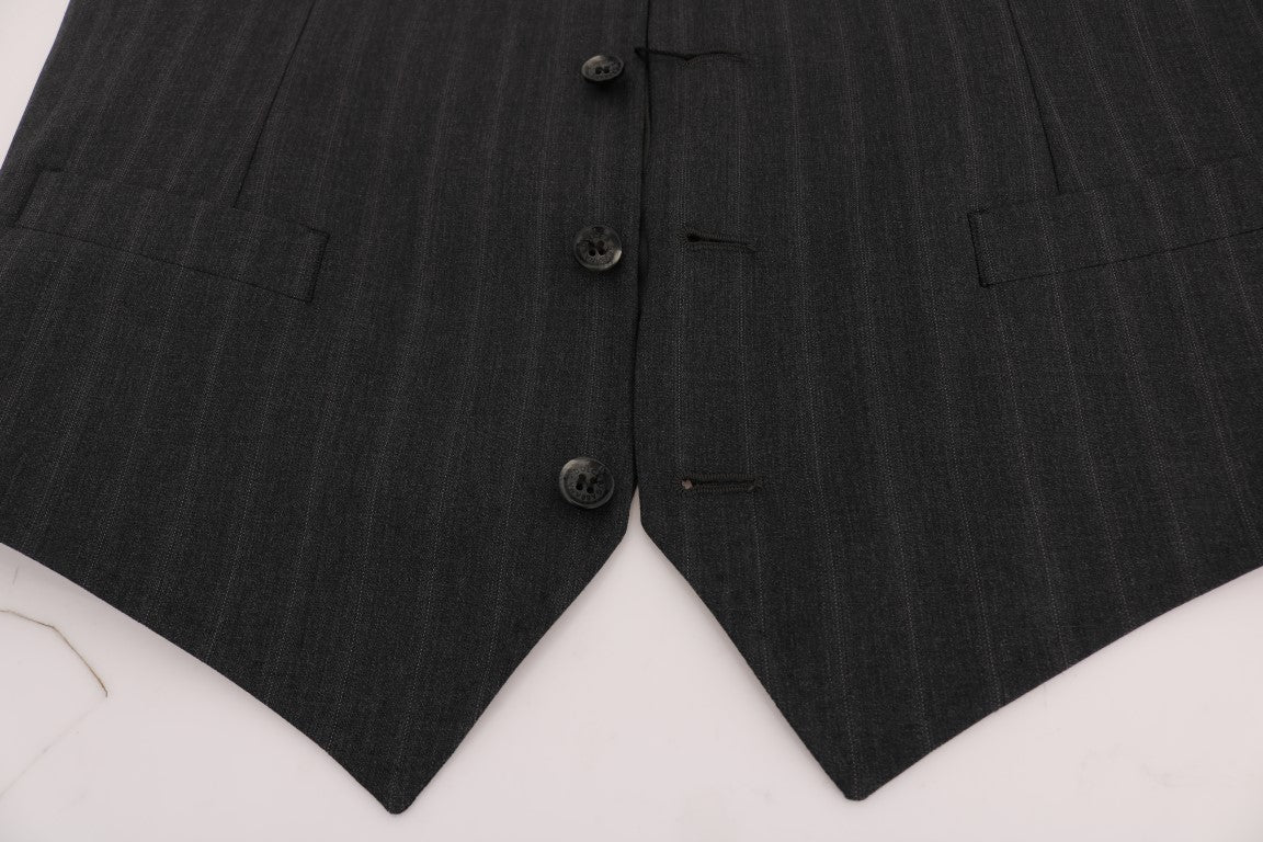 Dolce & Gabbana Gray STAFF Wool Stretch Vest Dolce & Gabbana