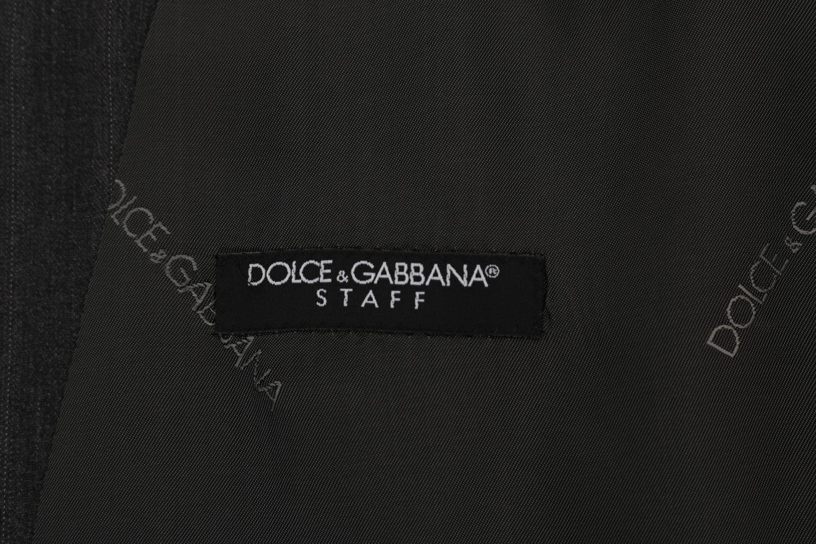 Dolce & Gabbana Gray STAFF Wool Stretch Vest Dolce & Gabbana