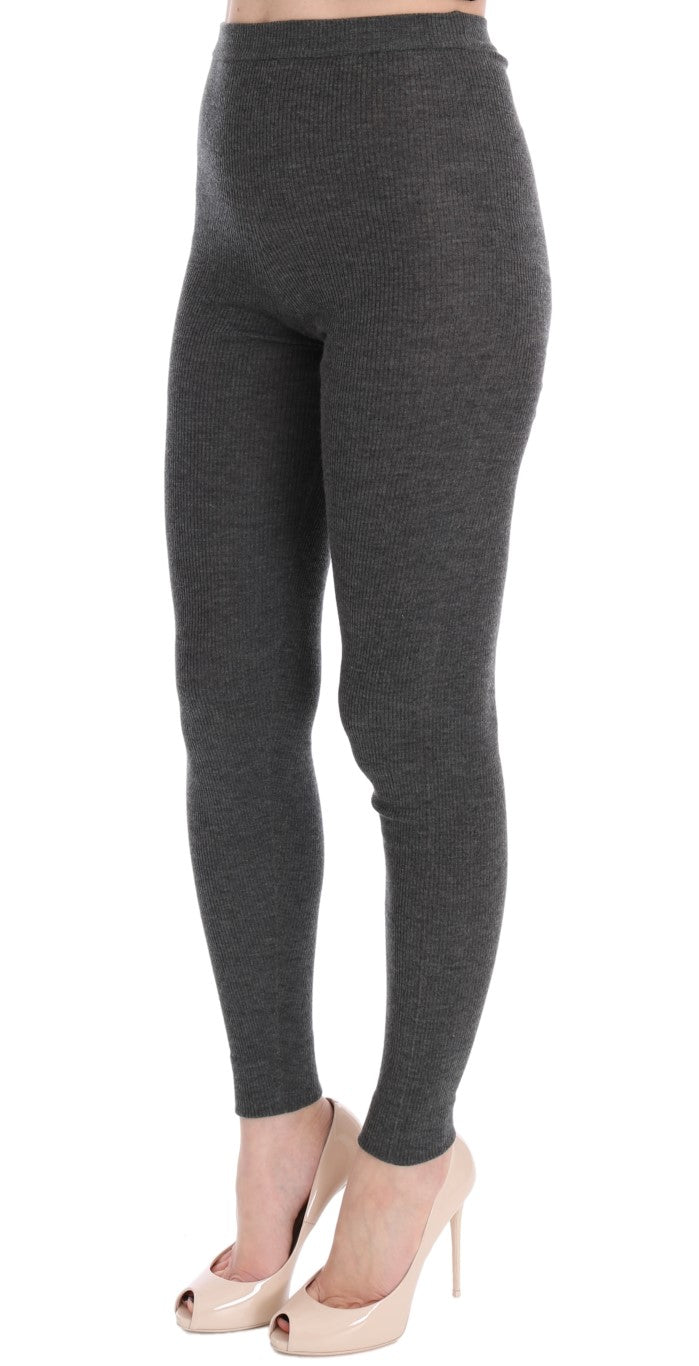 Dolce & Gabbana Gray Cashmere Stretch Tights Dolce & Gabbana
