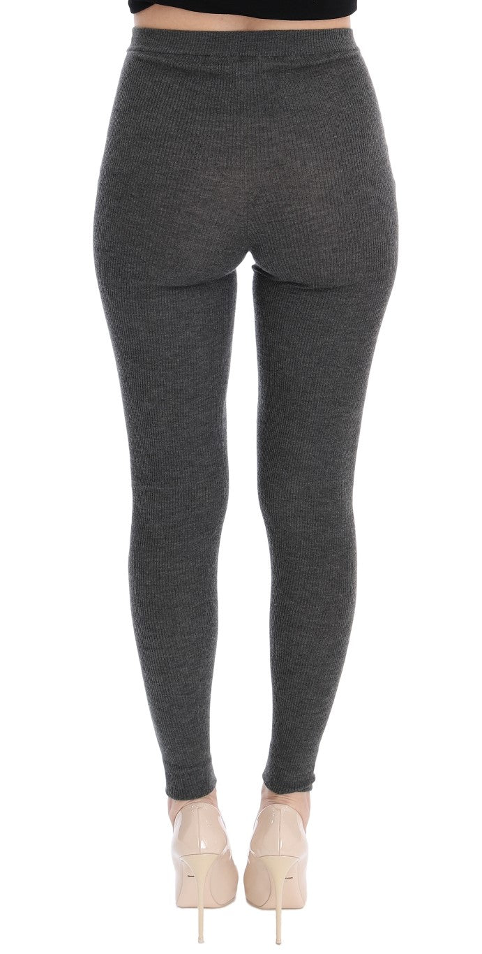 Dolce & Gabbana Gray Cashmere Stretch Tights Dolce & Gabbana