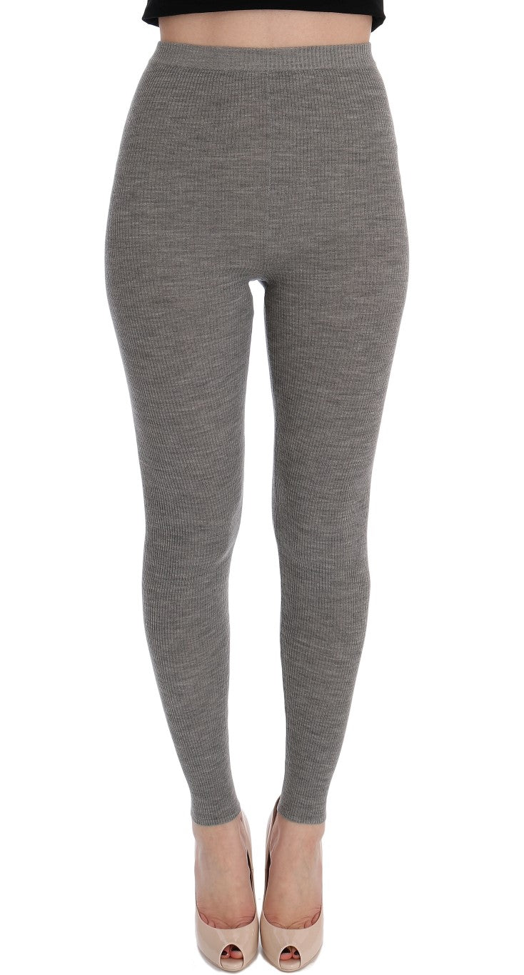 Dolce & Gabbana Gray Cashmere Stretch Tights Dolce & Gabbana