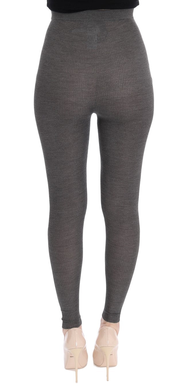 Dolce & Gabbana Gray Cashmere Stretch Tights Dolce & Gabbana