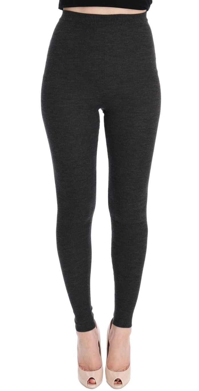 Dolce & Gabbana Gray Wool Stretch Tights Dolce & Gabbana