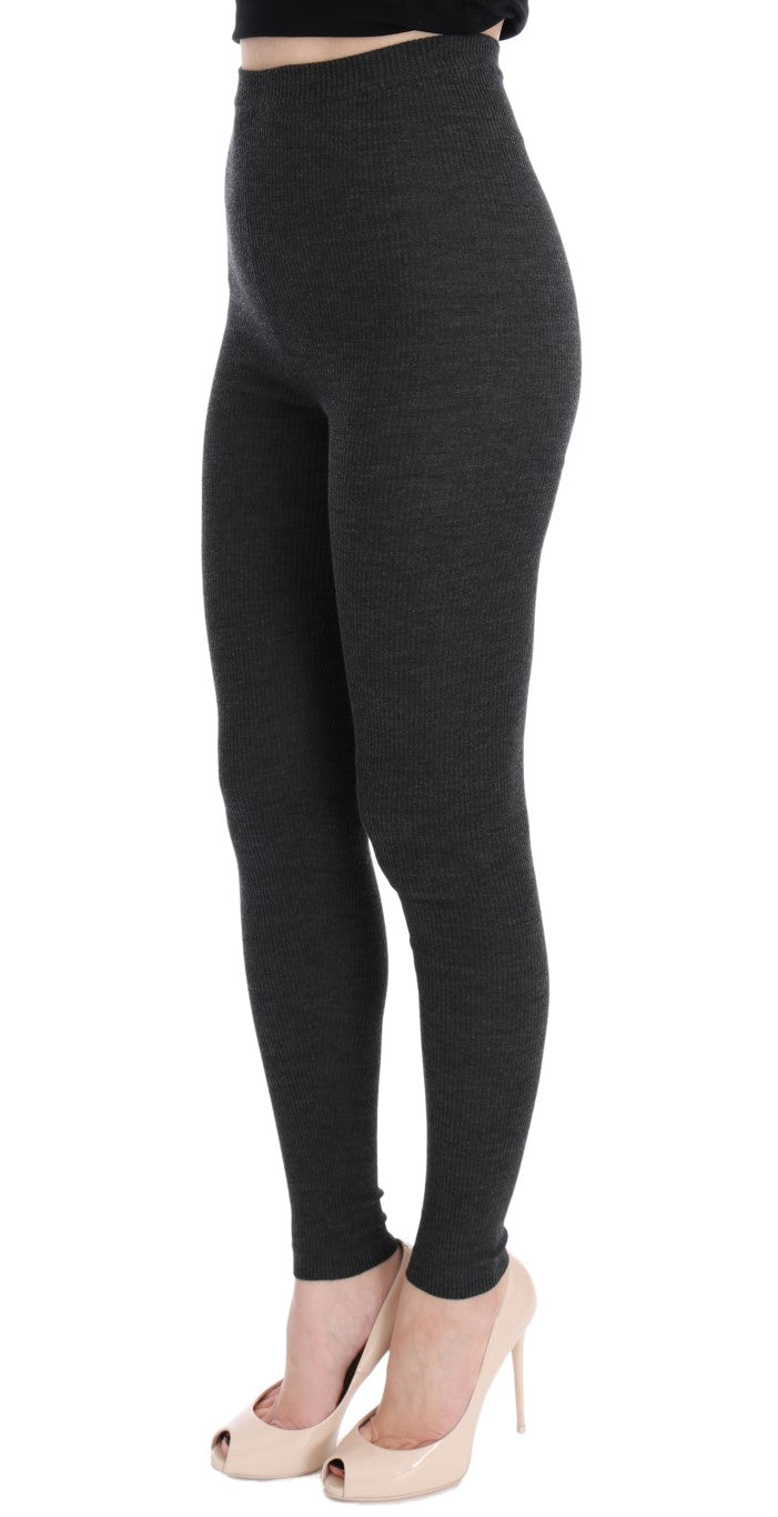 Dolce & Gabbana Gray Wool Stretch Tights Dolce & Gabbana