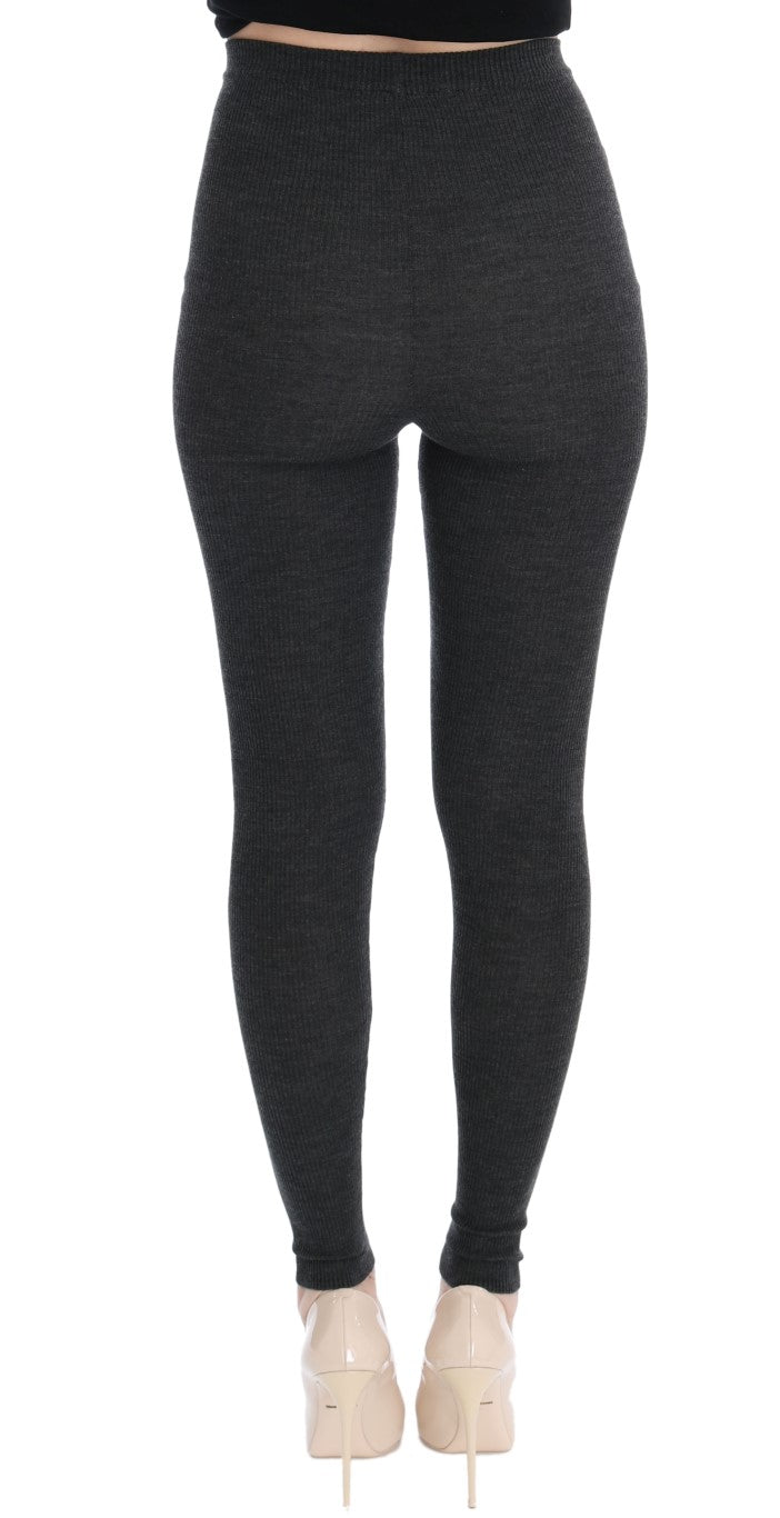 Dolce & Gabbana Gray Wool Stretch Tights Dolce & Gabbana