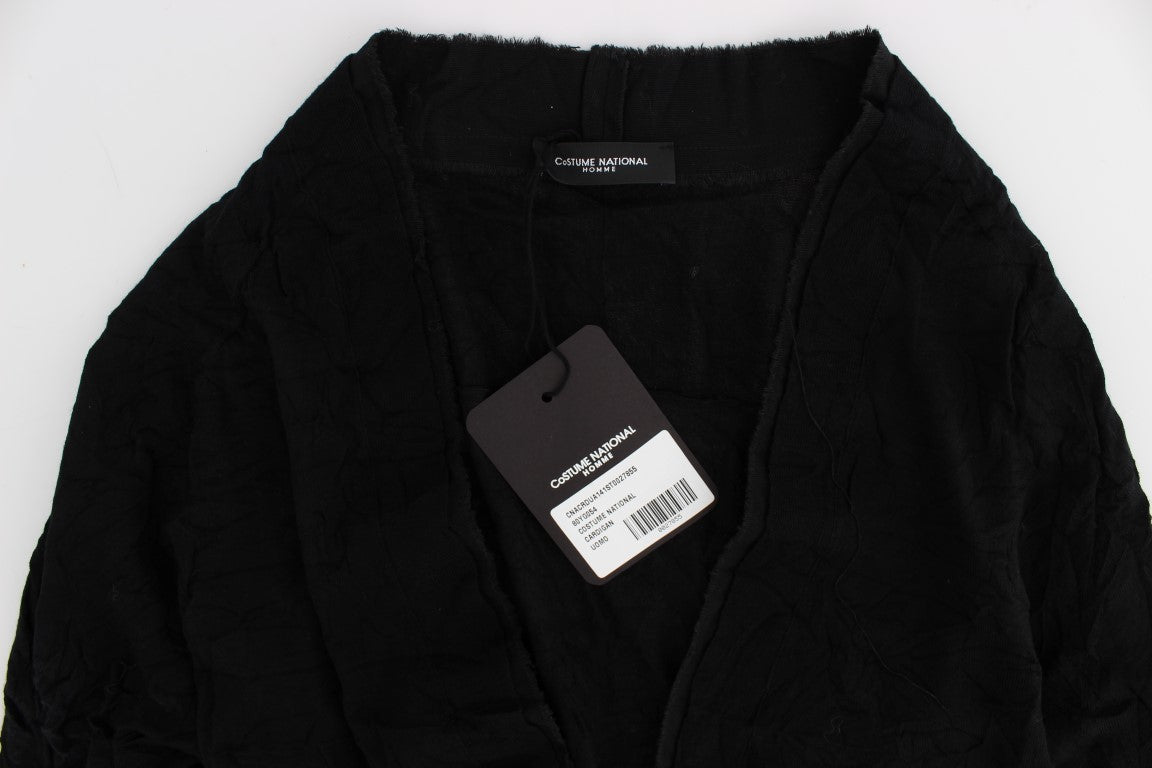 Costume National Black Fine Wool Button Cardigan Costume National