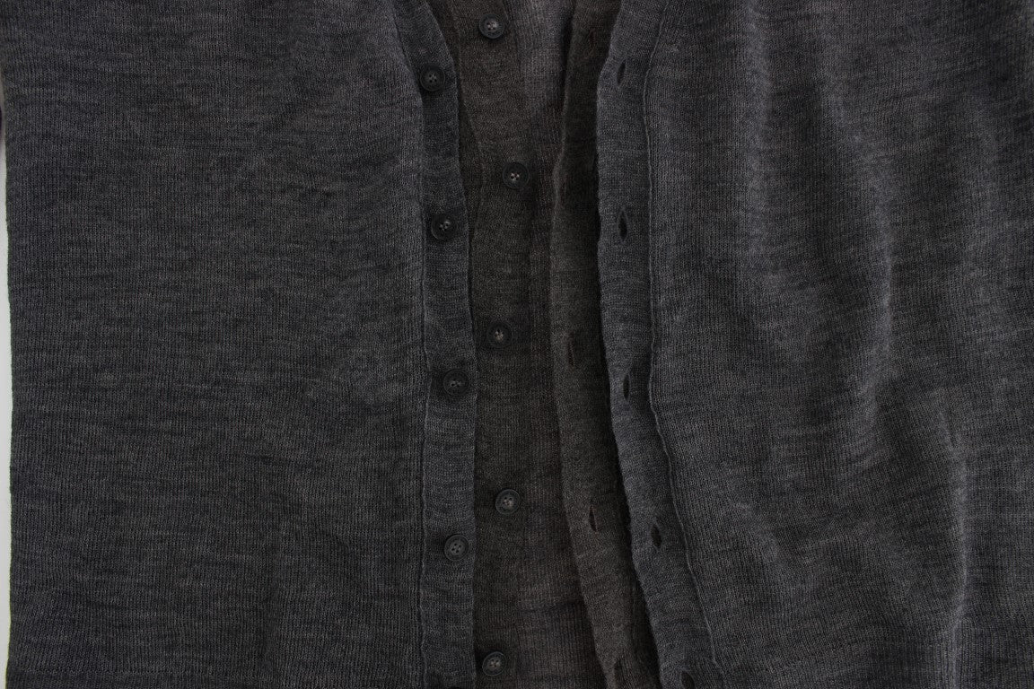 Costume National Gray Wool Button Cardigan Sweater Costume National