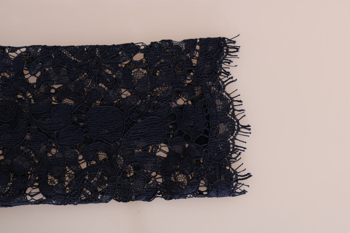 Dolce & Gabbana Blue Taormina Floral Lace Sheath Dress Dolce & Gabbana