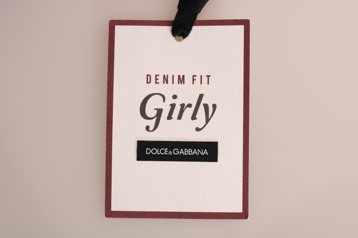 Dolce & Gabbana Blue GIRLY Striped Cotton Jeans Dolce & Gabbana