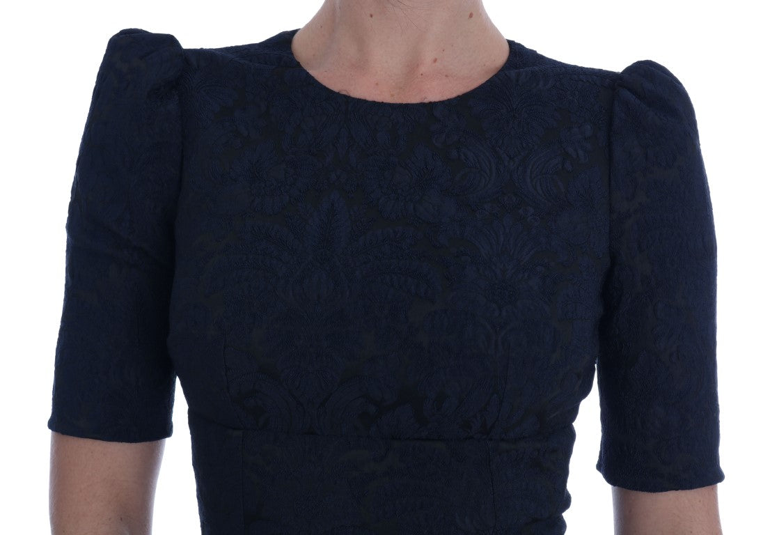 Dolce & Gabbana Black Blue Flare Mini Dress Dolce & Gabbana