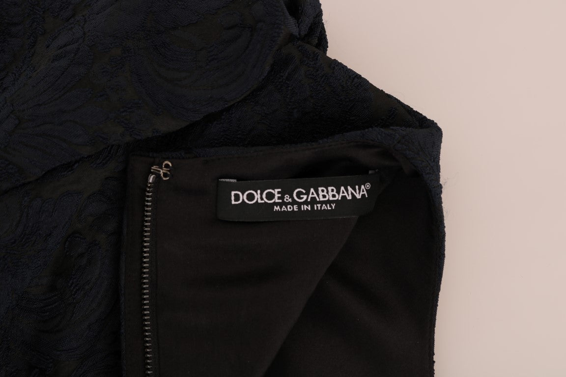 Dolce & Gabbana Black Blue Flare Mini Dress Dolce & Gabbana