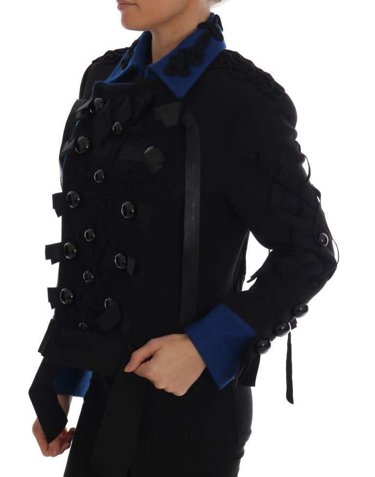 Dolce & Gabbana Black Wool Trench Jacket Dolce & Gabbana