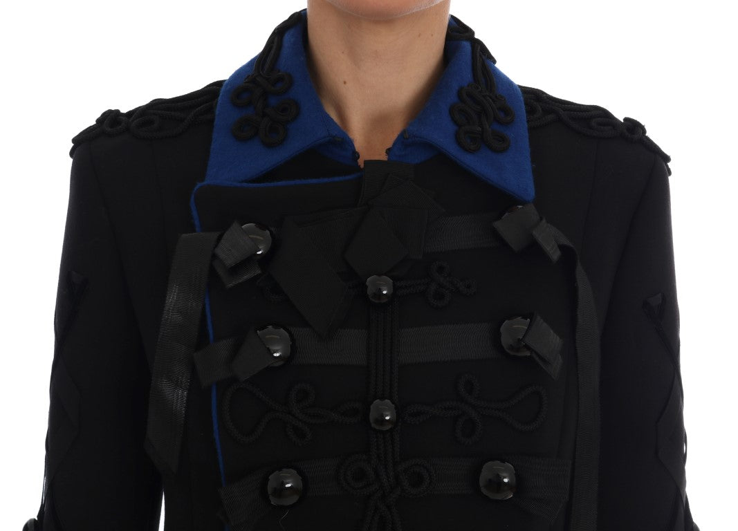 Dolce & Gabbana Black Wool Trench Jacket Dolce & Gabbana
