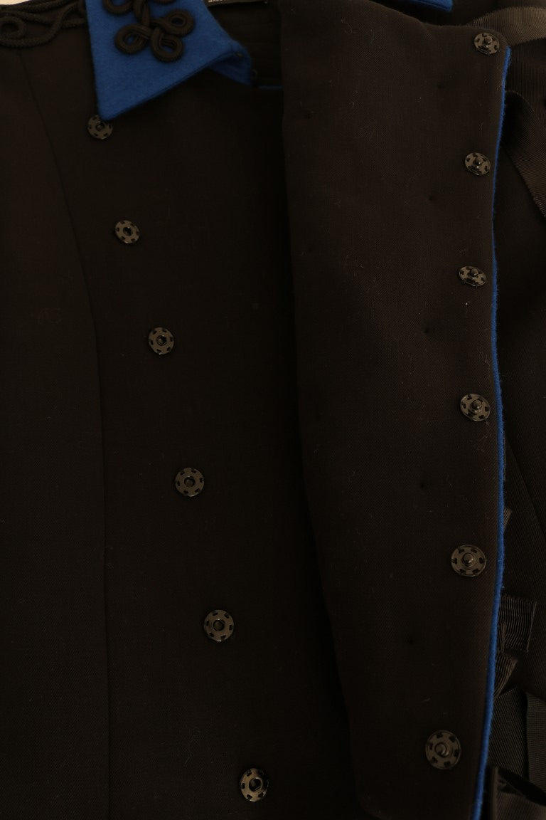 Dolce & Gabbana Black Wool Trench Jacket Dolce & Gabbana