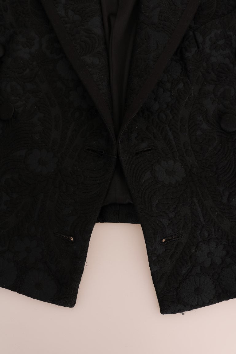 Dolce & Gabbana Black Brocade Blazer Jacket Dolce & Gabbana