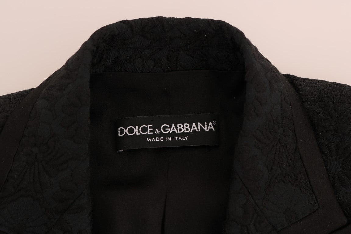 Dolce & Gabbana Black Brocade Blazer Jacket Dolce & Gabbana