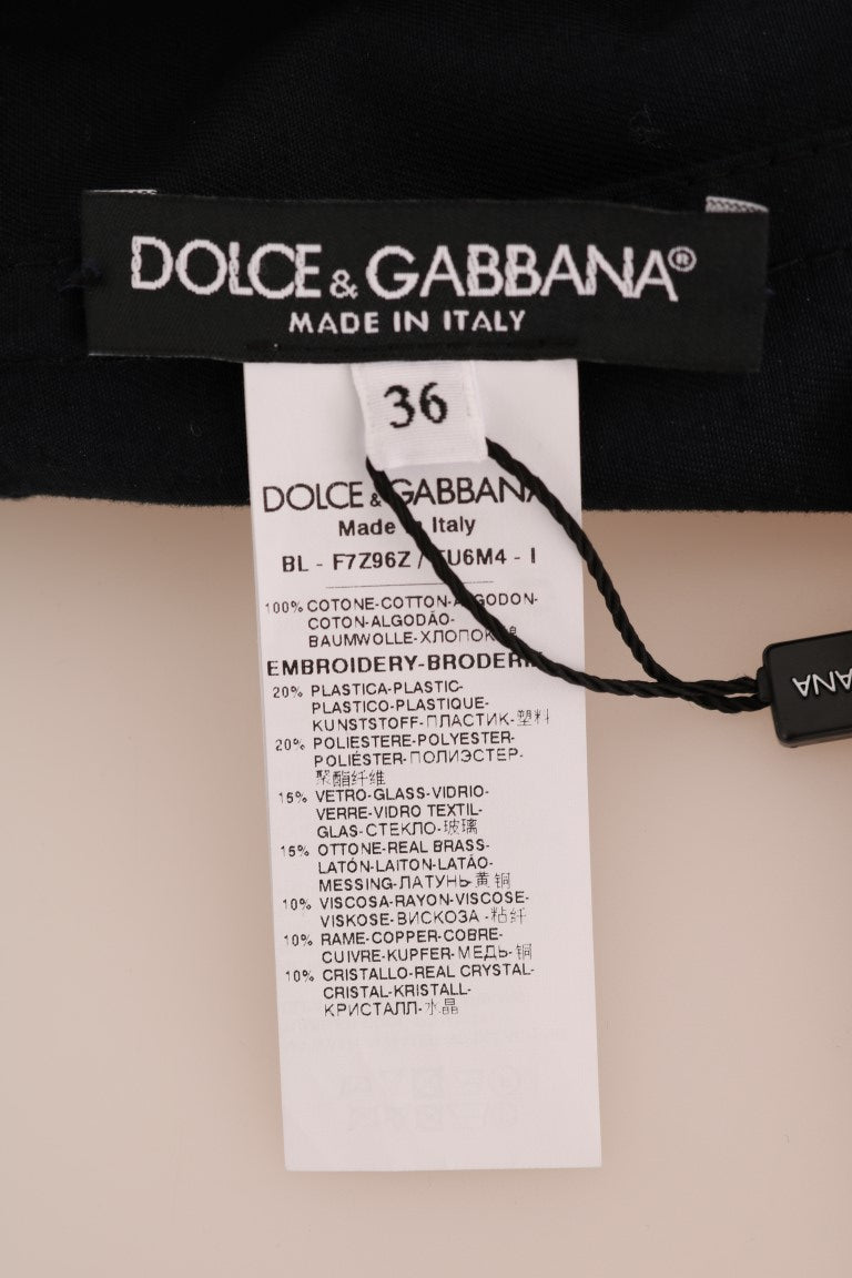 Dolce & Gabbana Blue Crystal MAMMA Sicily Jacket Dolce & Gabbana