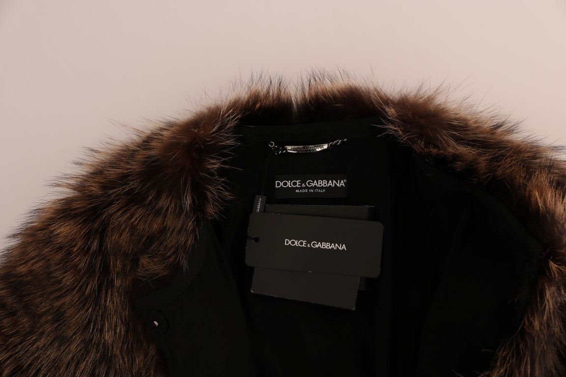 Dolce & Gabbana Brown Raccoon Fur Coat Jacket Dolce & Gabbana