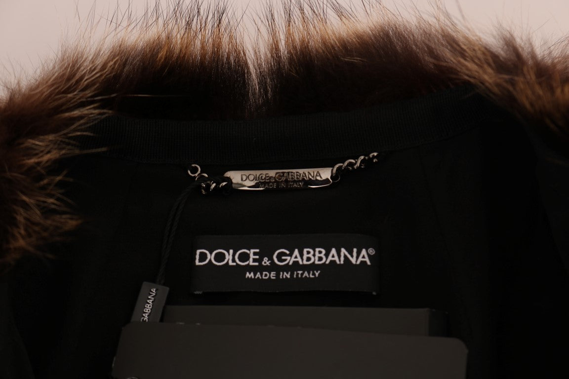 Dolce & Gabbana Brown Raccoon Fur Coat Jacket Dolce & Gabbana