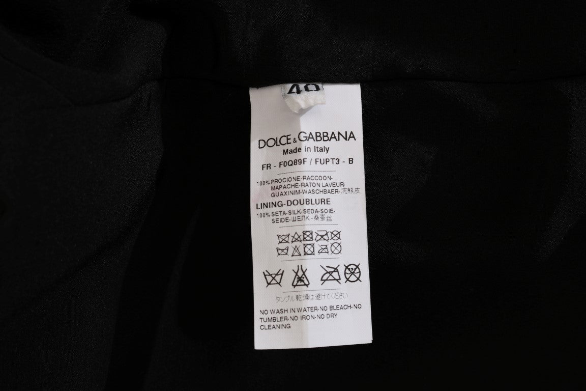 Dolce & Gabbana Brown Raccoon Fur Coat Jacket Dolce & Gabbana
