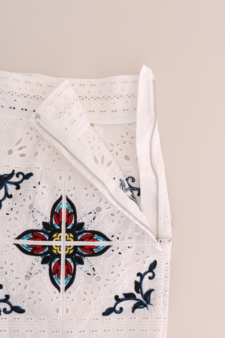 Dolce & Gabbana Mulicolor Majolica Cutout Capri Pants Dolce & Gabbana